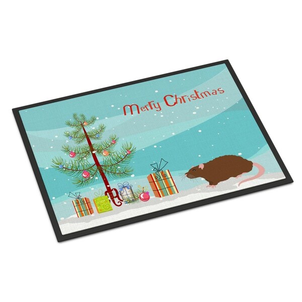 Carolines Treasures 18 x 27 in. Rex Rat Merry Christmas Indoor or Outdoor Mat CK4474MAT - main